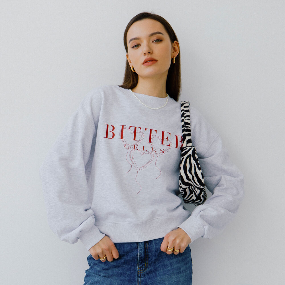 ◇BITTER CELLS◇ [Yeji PICK]Heart Balloon Sweat ShirtRed 예지PICK]Heart Balloon Sweat Shirt-Red - 감도 깊은 취향