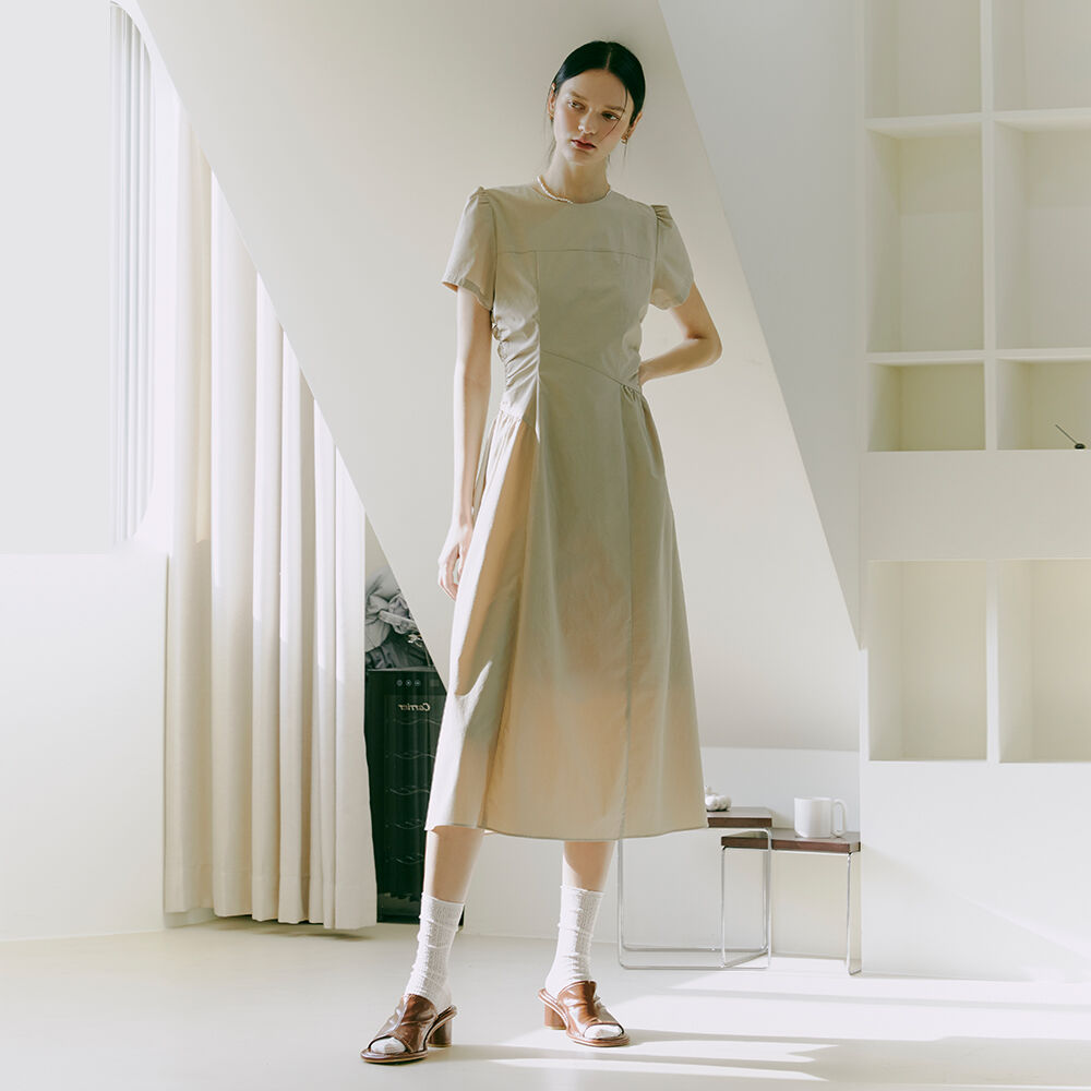 ワンピース ETMON Side Shirring Dress, Pale Green Side Shirring Dress, Pale Green - 감도 깊은 취향 셀렉트샵 29CM