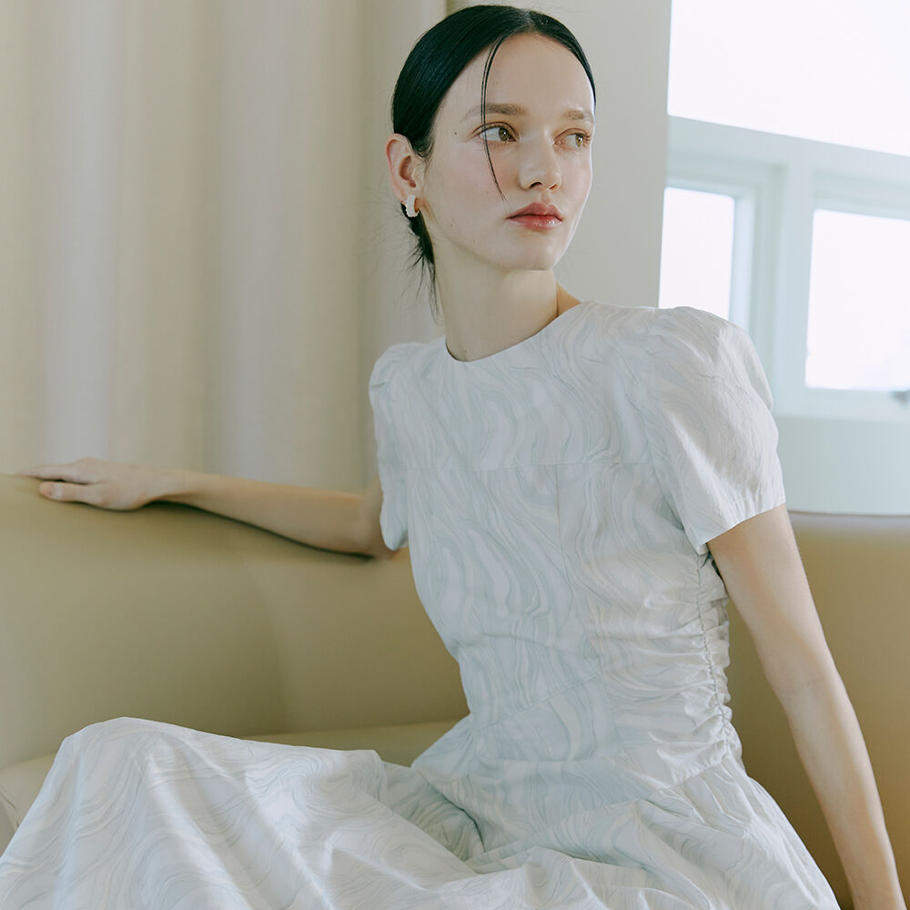 ワンピース ETMON Side Shirring Dress, Pale Green Side Shirring Dress, Pale Green - 감도 깊은 취향 셀렉트샵 29CM