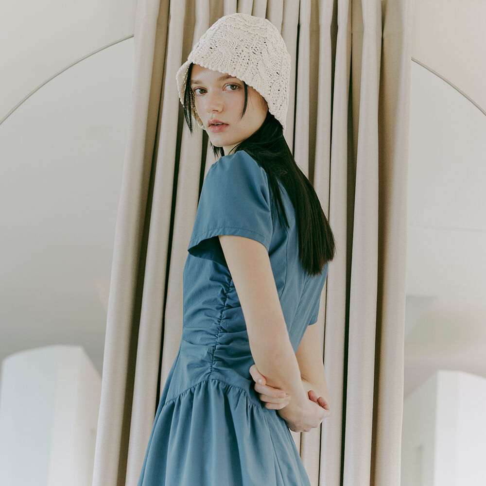 ワンピース ETMON Side Shirring Dress, Blue Green Side Shirring Dress, Blue Green - 감도 깊은 취향 셀렉트샵 29CM