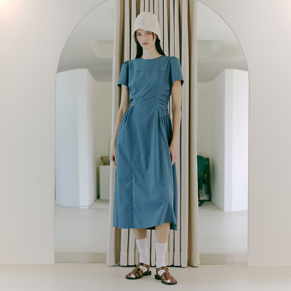 ワンピース ETMON Side Shirring Dress, Pale Green Side Shirring Dress, Blue Green - 감도 깊은 취향 셀렉트샵 29CM