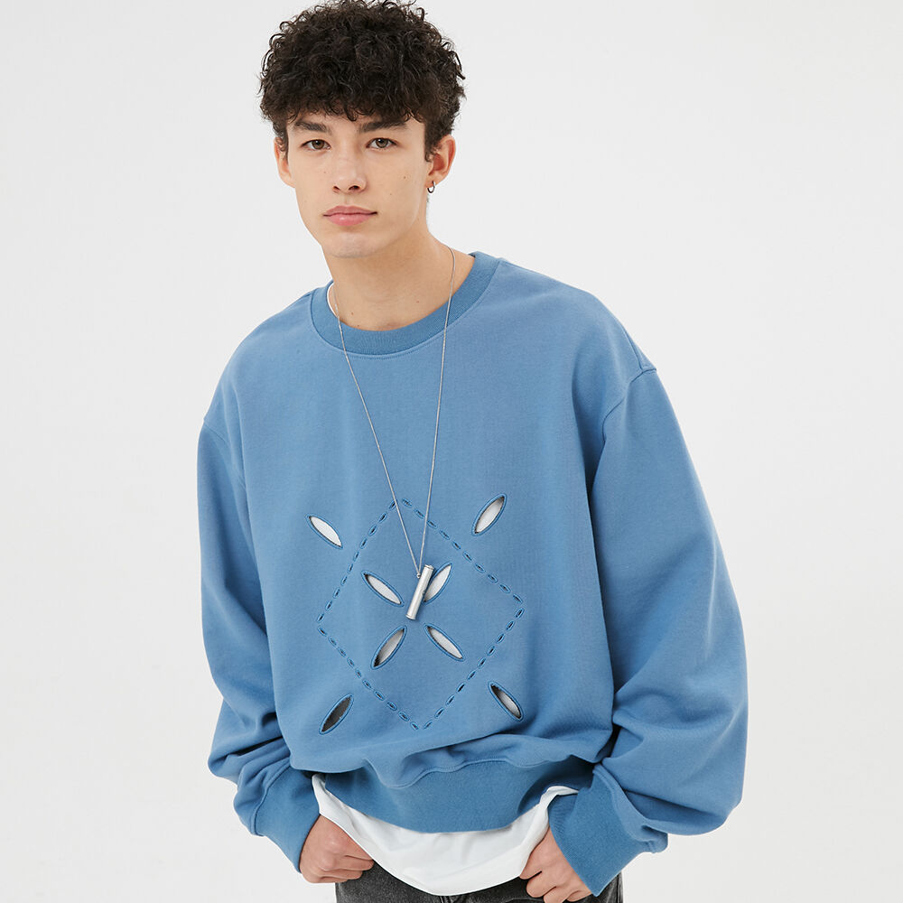UNISEX, Argyle Hole Sweatshirt / Dusty 