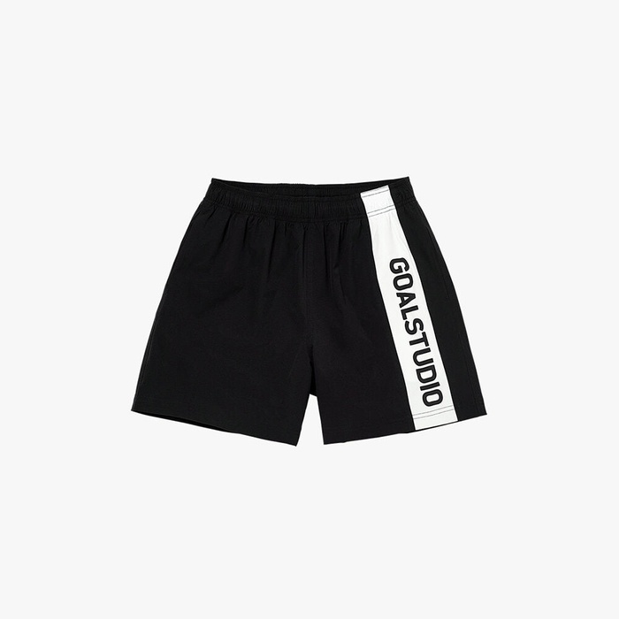 SIGNATURE TASLAN SHORTS-BLACK - GOALSTUDIO