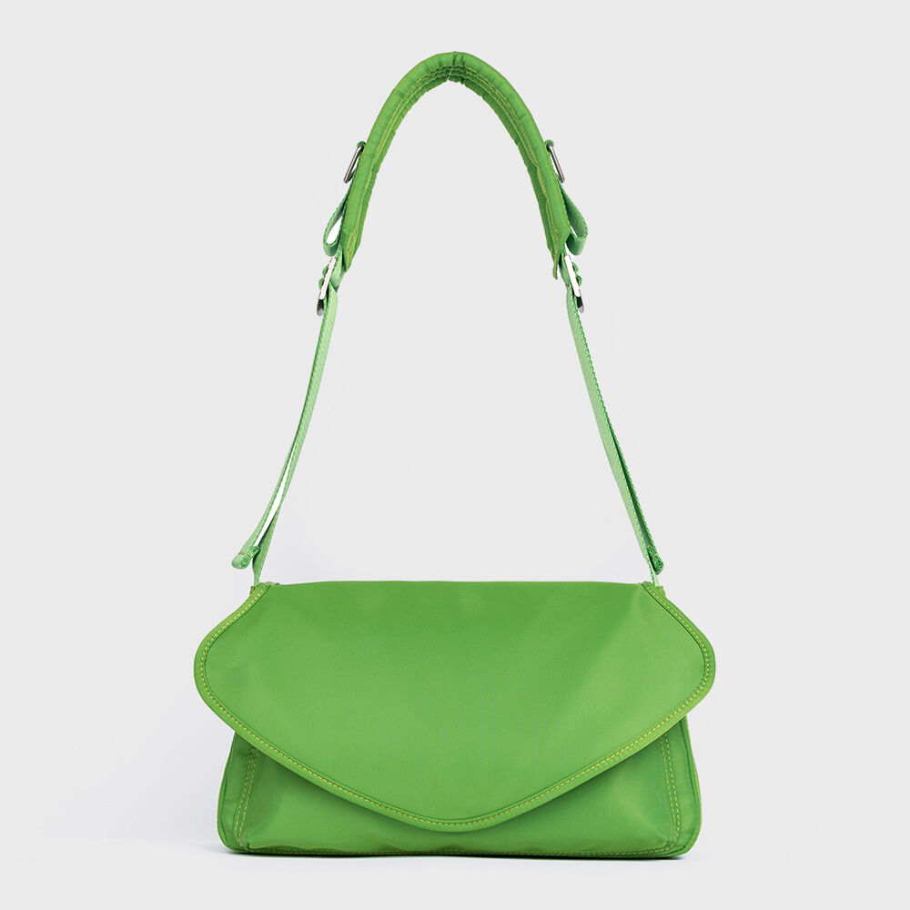 HAHARCHIVE Round flap cross bag green HAHARCHIVE Round flap cross bag green