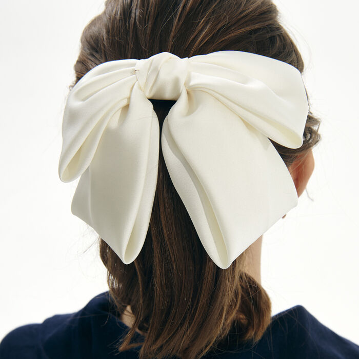 日本未入荷☆Large Satin Ribbon Hair Pin/Elizabeth Moments Elizabeth Moments] Ivory Large Satin Ribbon Hair Pin - 감도