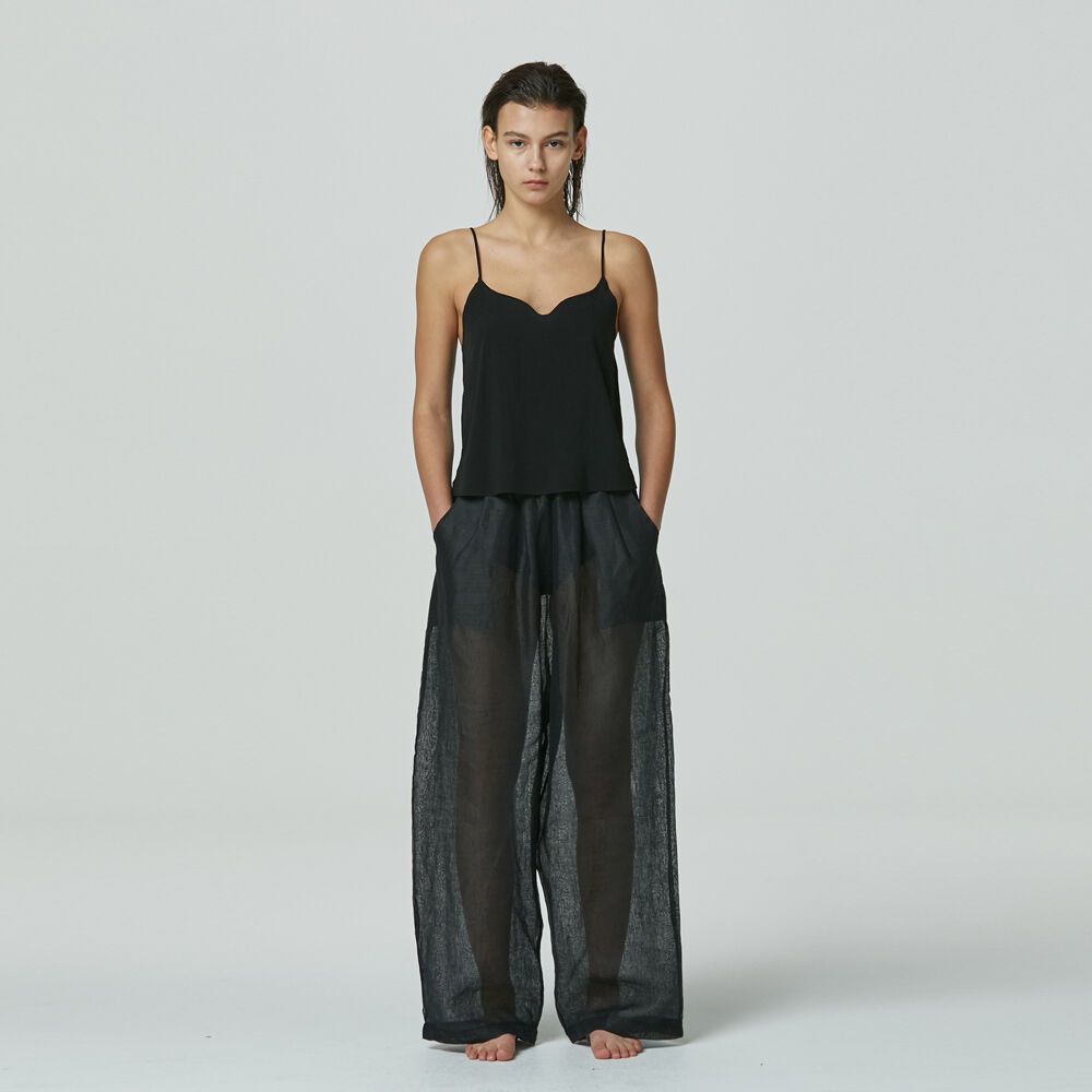 SS22 UNISEX LINEN SEETHROUGH PANTS BLACK 감도 깊은 취향 셀렉트샵 29CM