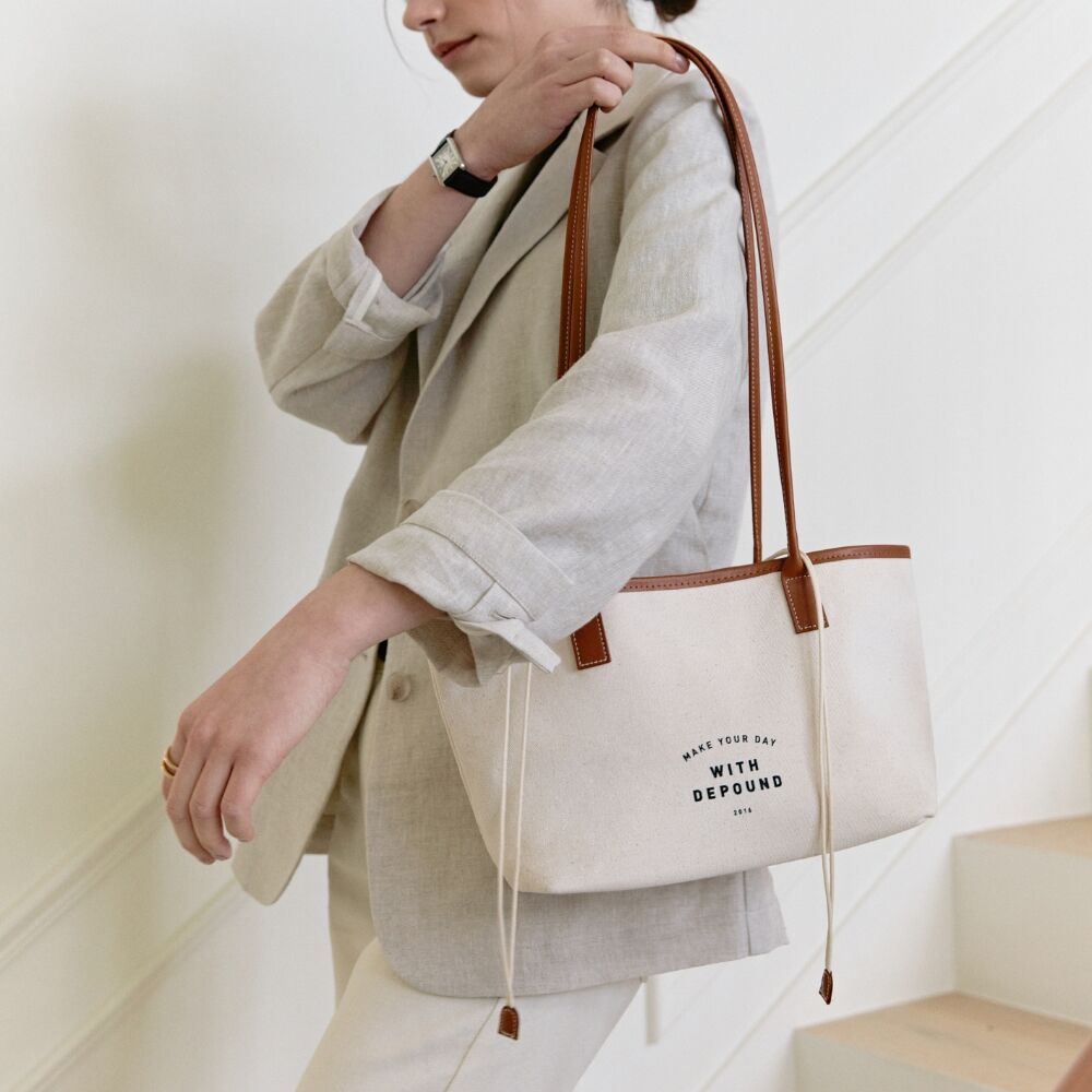 ◇depound◇ antibes drawstring bag (linen) navy antibes drawstring bag (linen) - navy - DEPOUND CO LTD