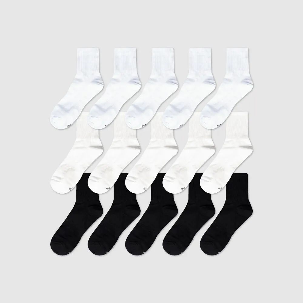 [10PACK] 1507 모노 트라우져 하프 삭스 - 스노우화이트/화이트/블랙