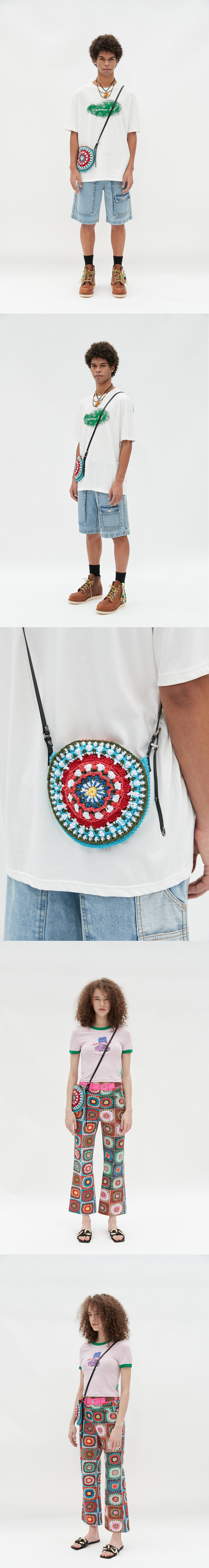 (ESSENTIAL) UNISEX HAND CROCHET TAMBOURINE BAG aaa302u(BLUE/ 감도 깊은 취향