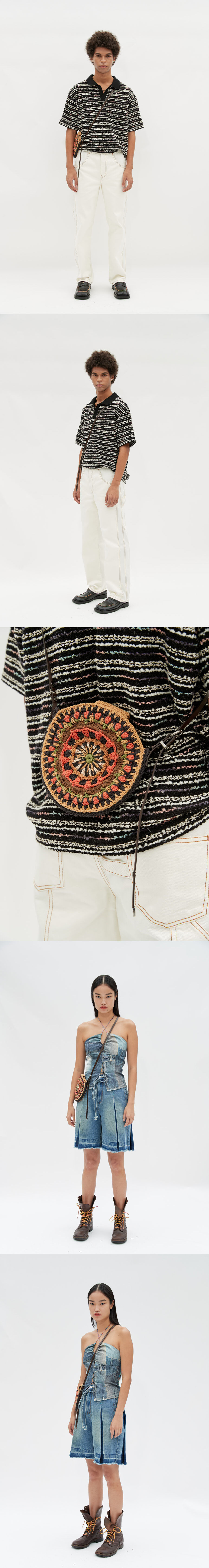 (ESSENTIAL) UNISEX HAND CROCHET TAMBOURINE BAG aaa302u(BLUE/ 감도 깊은 취향