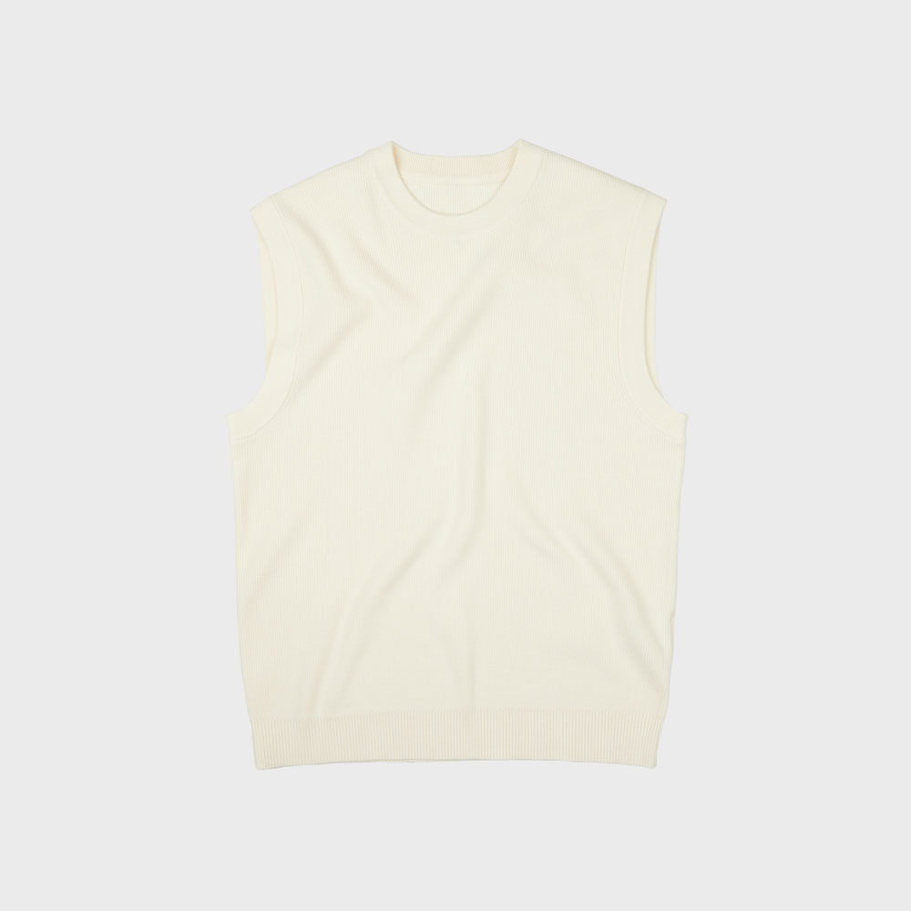 アウターその他 YESEYESEE One Pocket Knitted VNeck Vest Ivory yeseyesee One Pocket Knitted V-Neck Vest - Ivory | 하이츠스토어