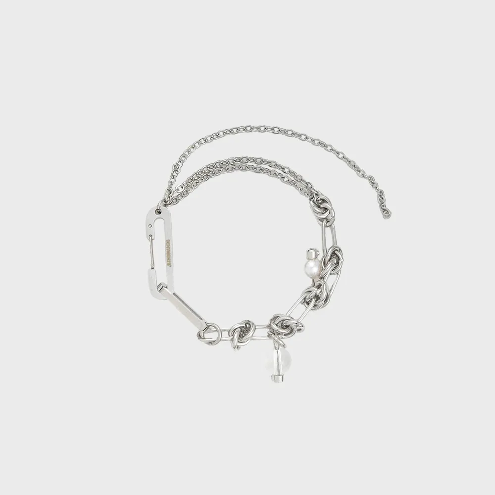 NO.568 [SILVER] BALL LAYERED MOVEMENT NECKLACE - 감도 깊은
