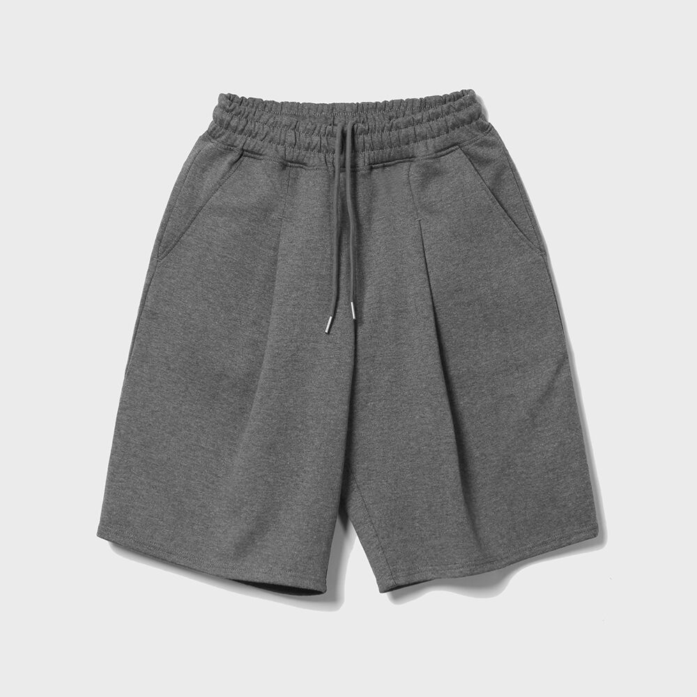ハーフ・ショートパンツ WOOALONG Signature daily tuck half pants GREY SF2DHP301GY 40% - 우알롱(WOOALONG)