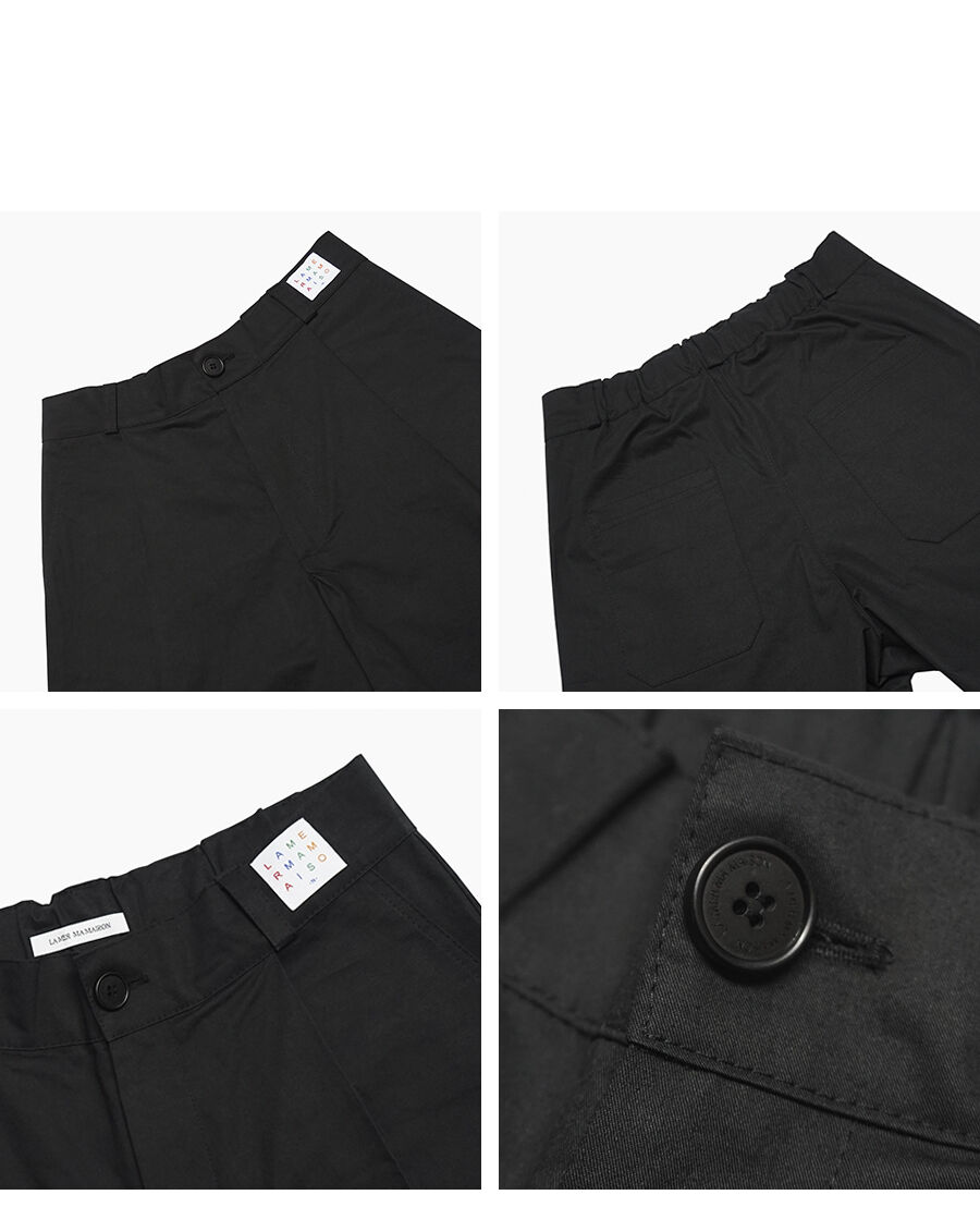 LA MER MA MAISON] COLOR TAG ONE TUCK SHORT BLACK - 감도 깊은