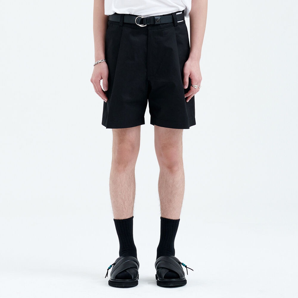 【LA MER MA MAISON】22SS★ COLOR TAG ONE TUCK SHORT LA MER MA MAISON] COLOR TAG ONE TUCK SHORT BLACK - 감도 깊은