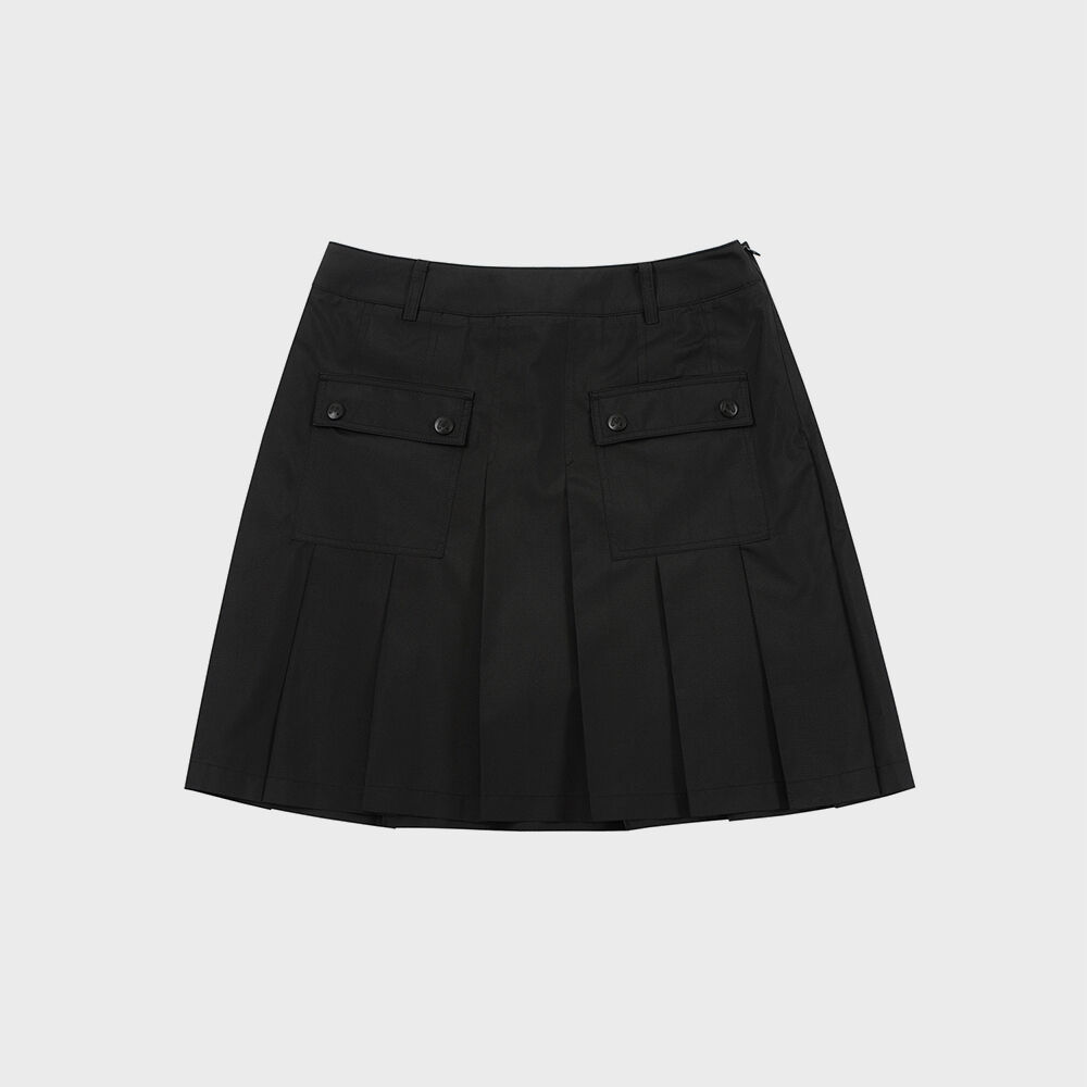 スカート [NICEGHOSTCLUB]FFATS PLEATS BELT POCKET SKIRT_BLACK(NG2FSU ffats pleats belt pocket skirt[black] - niceghostclub