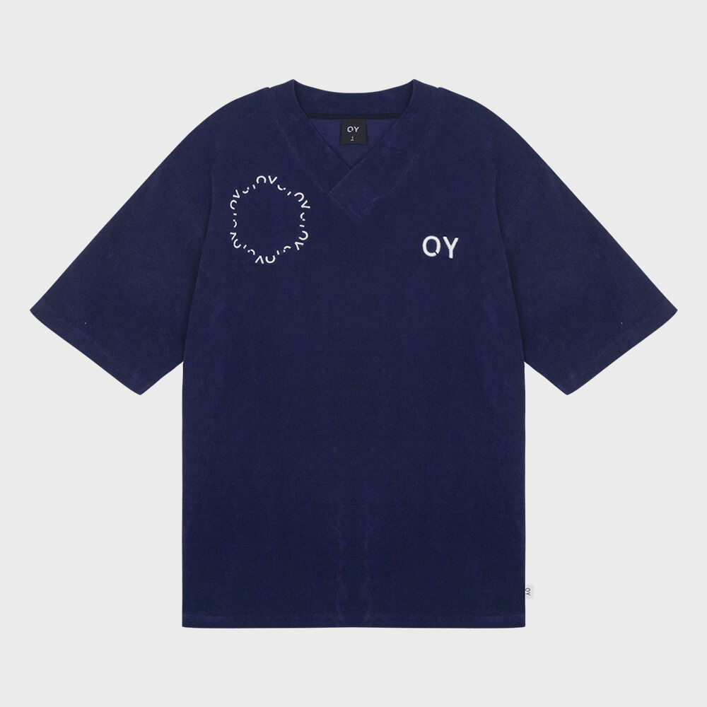 ★OY★TERRY ROUND LOGO V NECK T-BLACK★正規品/韓国直送料込 OY (오와이) Ι OPENYARD
