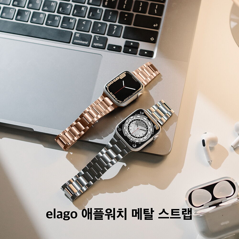 애플워치 1-10 SE 울트라1 2 공용 메탈 스테인리스 스틸 스트랩 상세 이미지 2