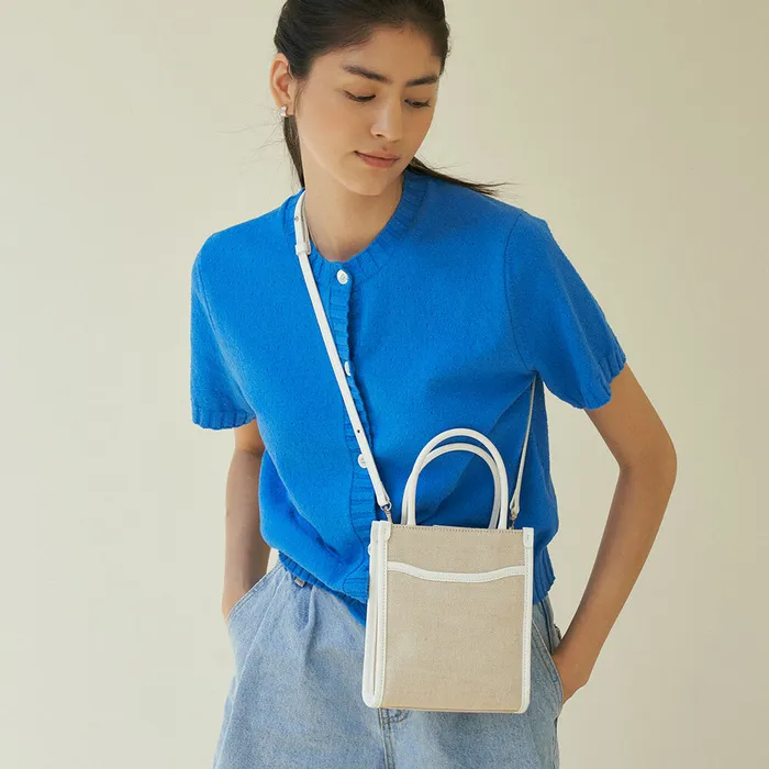 ★DE MERIEL★ Classic Canvas Bag New MiniLinenWhite CANVASBA Demeriel] Classic Canvas Bag New Mini Linen (White) - 감도