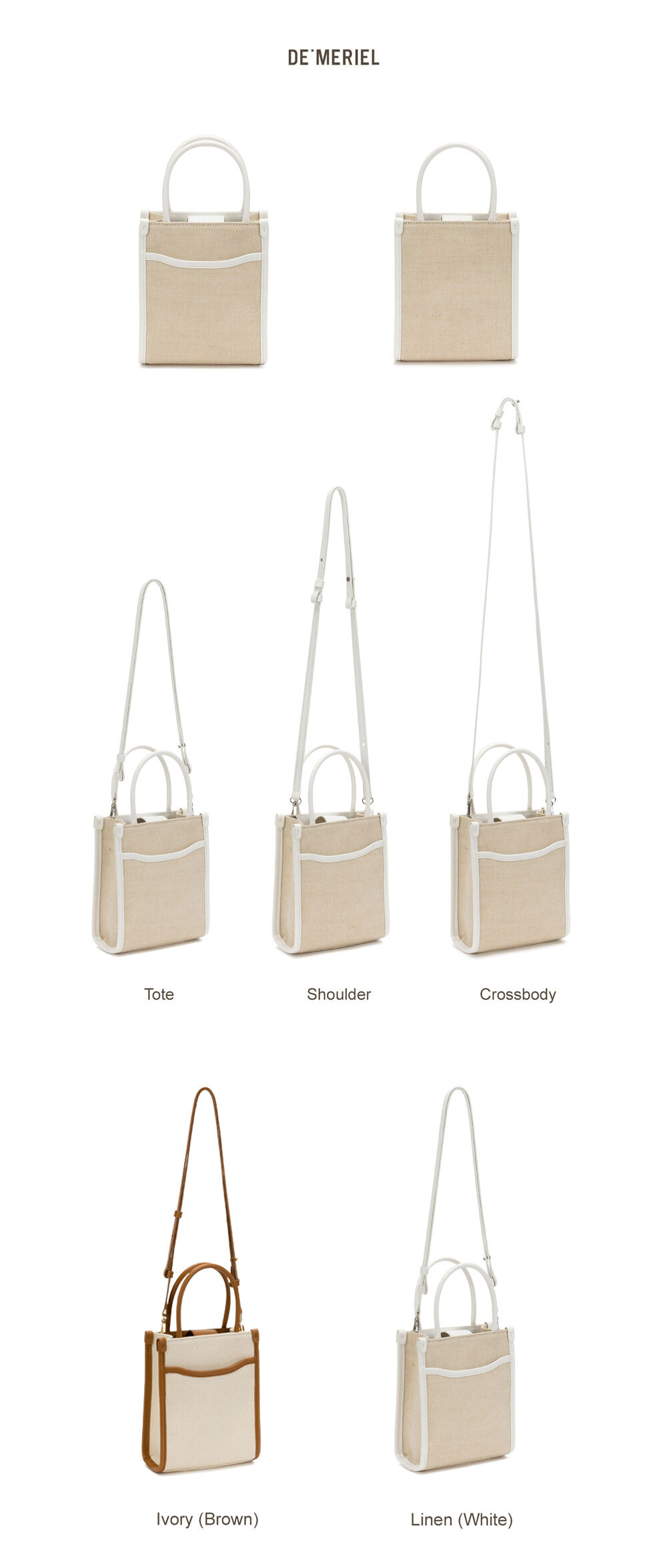 Demeriel] Classic Canvas Bag New Mini Linen (White) - 감도