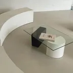 CONCRET D side table 콘크리트  D 사이드 유리 테이블