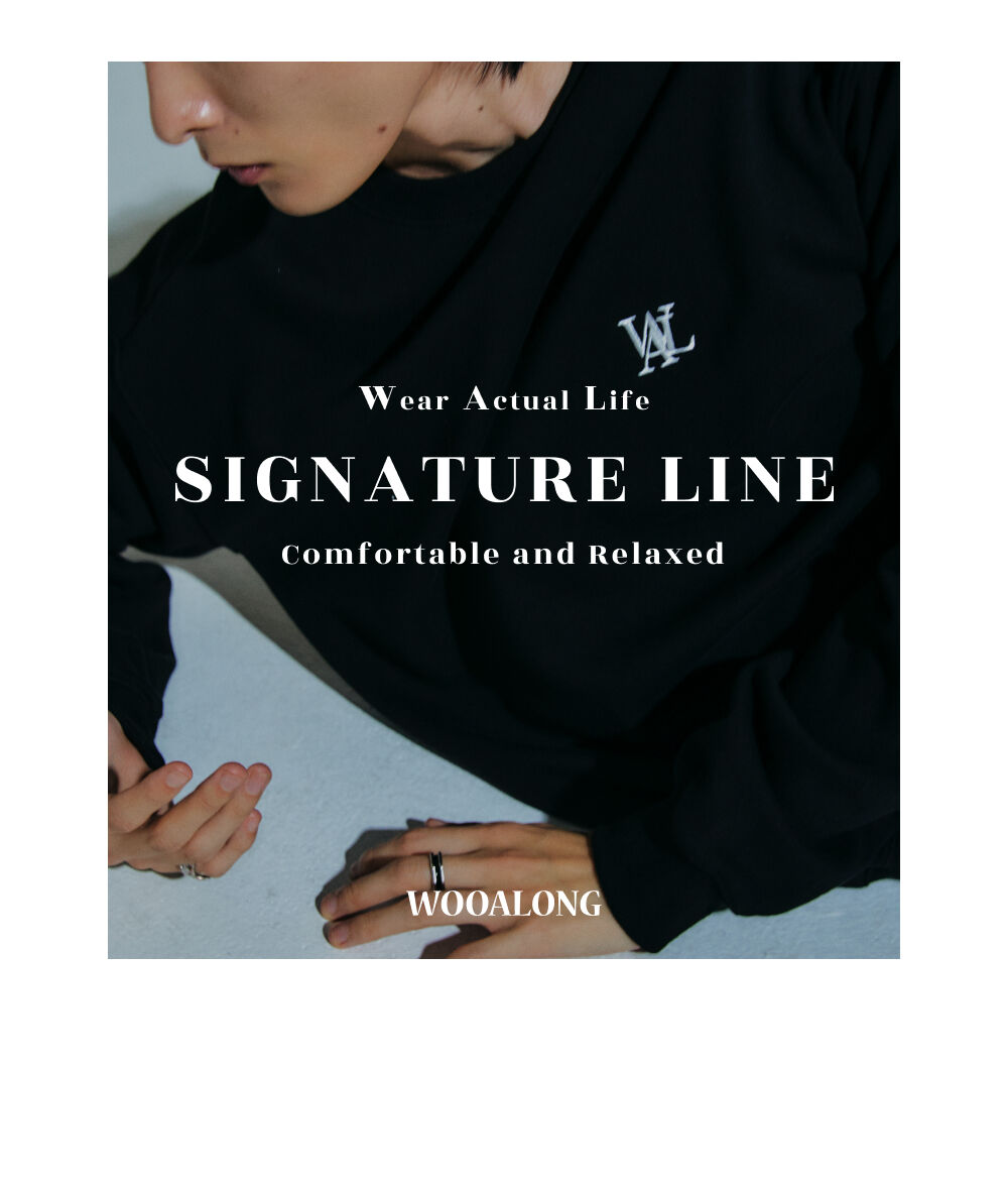 【WOOALONG】★Signature Embroidery T-shirt Signature Embroidery T-shirt - WHITE - 우알롱(WOOALONG)