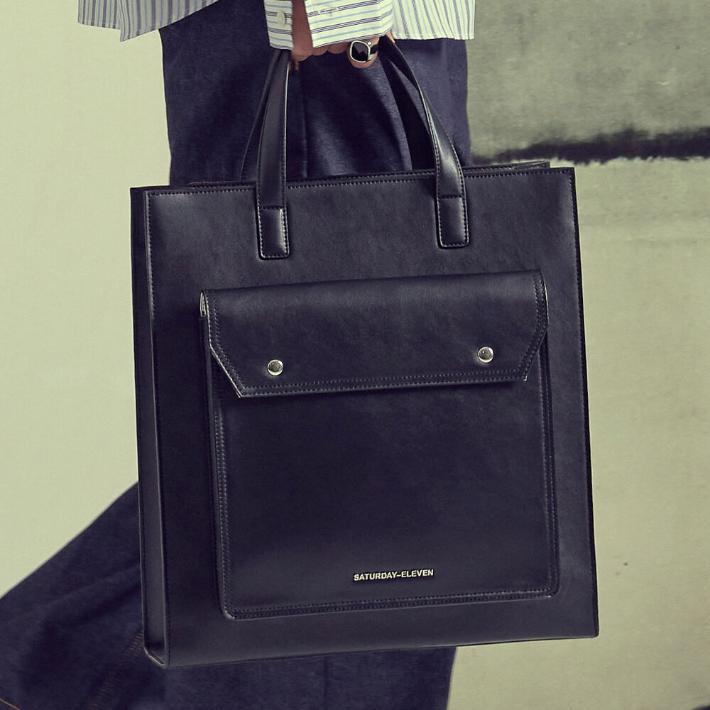 ◇SATURDAY ELEVEN◇ NO46 Canvas Leather Bridge Tote Bag M