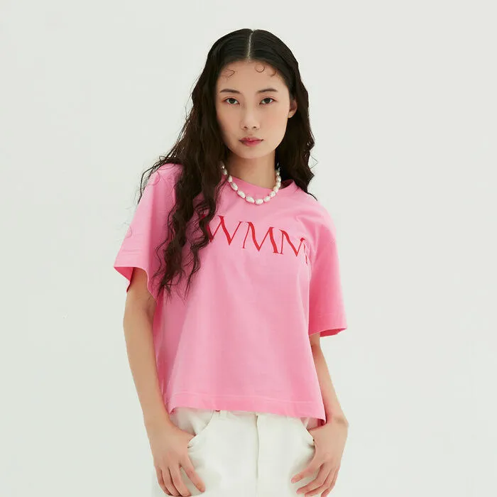 WMM STUDIOS☆Classic Logo Crop T shirt WMM STUDIOS - Classic Logo T / Slim-fit / Crop T-shirt