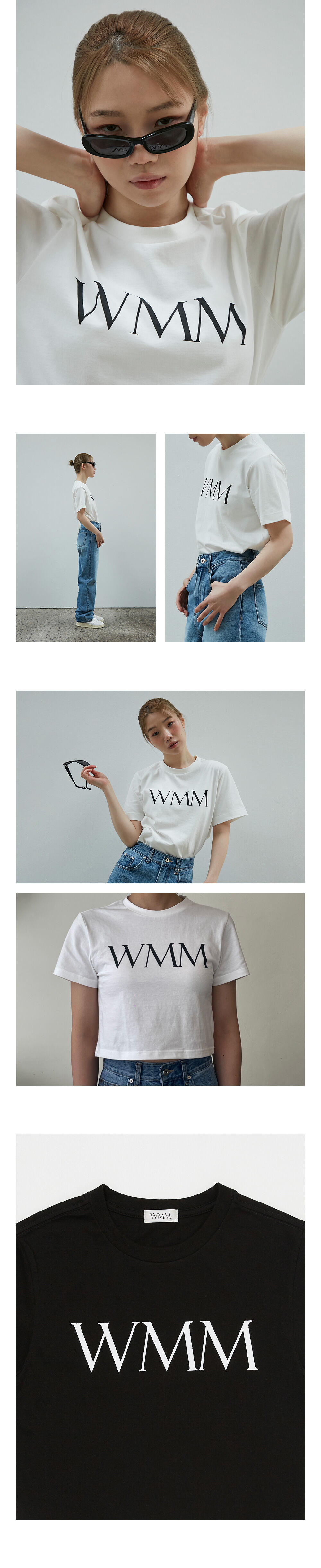 WMM STUDIOS☆Classic Logo Crop T shirt WMM STUDIOS - Classic Logo T / Slim-fit / Crop T-shirt