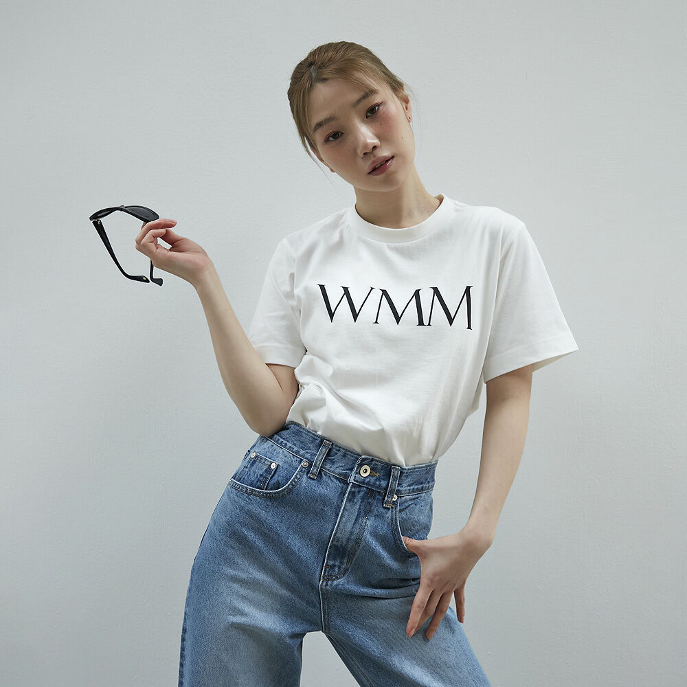 WMM STUDIOS☆Classic Logo Crop T shirt WMM STUDIOS - Classic Logo T / Slim-fit / Crop T-shirt