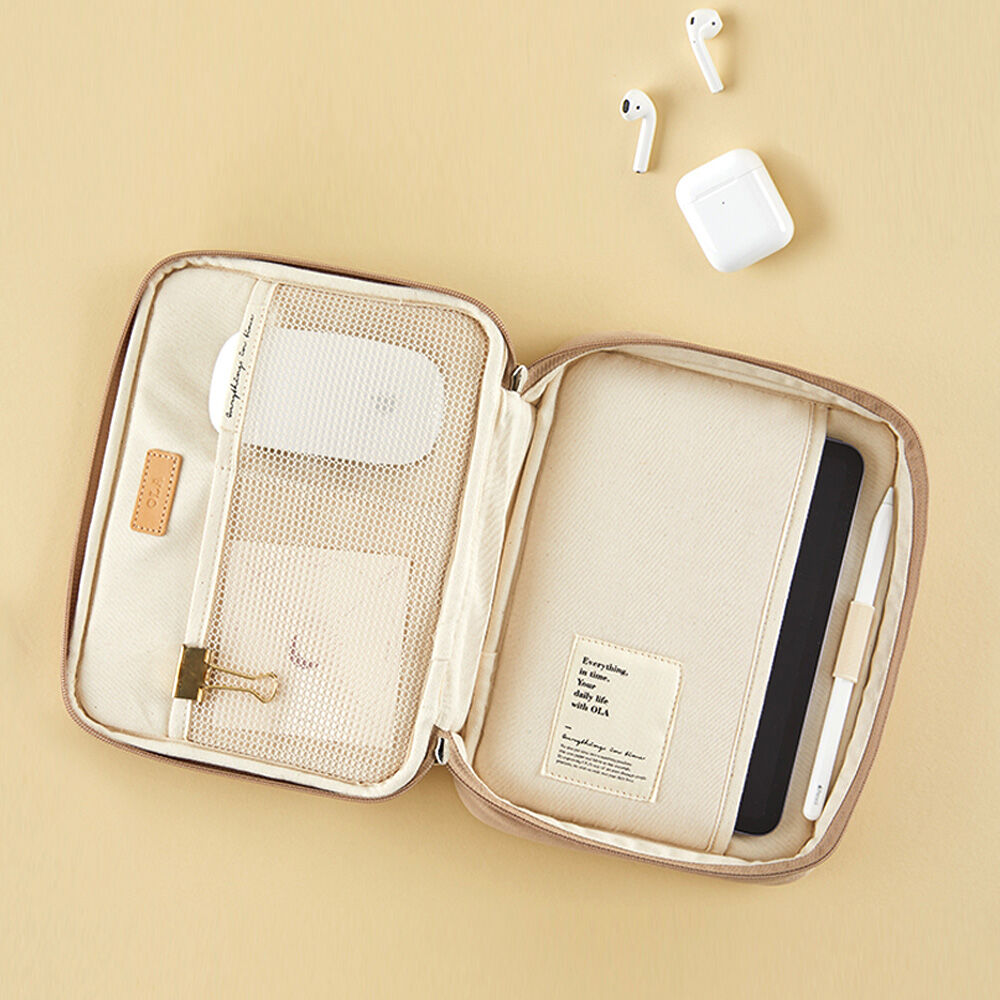【OLA】Ecru Leather iPAD mini Pouch アイパッドミニケース 韓国文具 [OLA] Ecru leather iPad Pouch 13