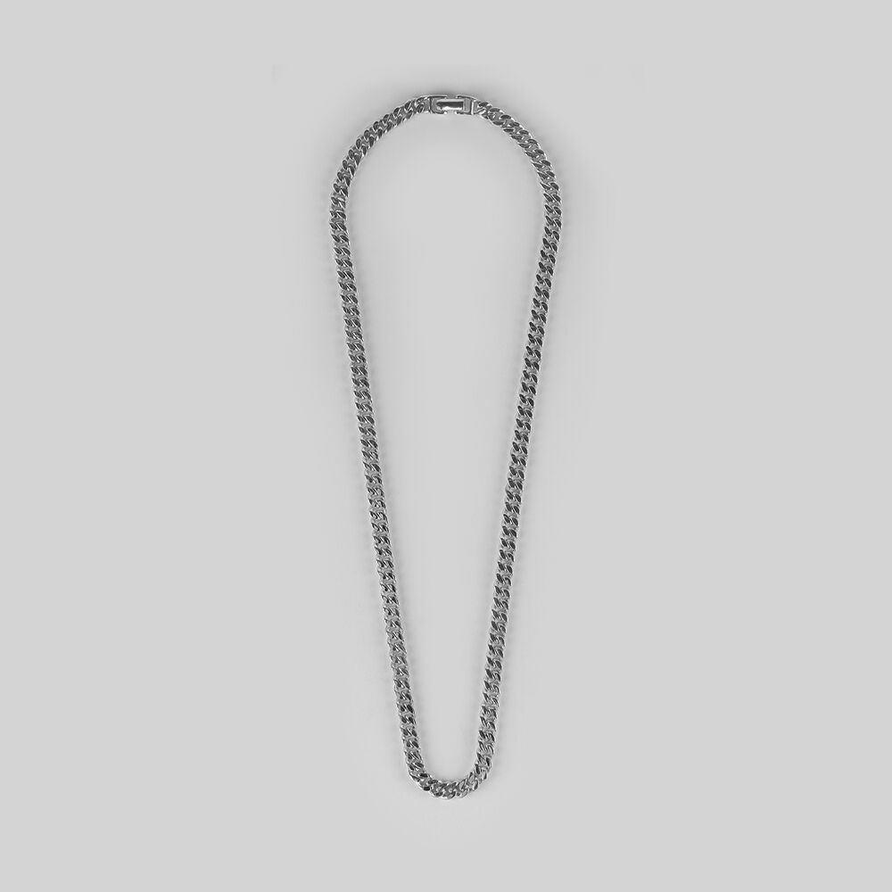 ネックレス・ペンダント QUARQOR 7503 silver925 NECKLACE Sleek silver chain necklace with intertwined asymmetric