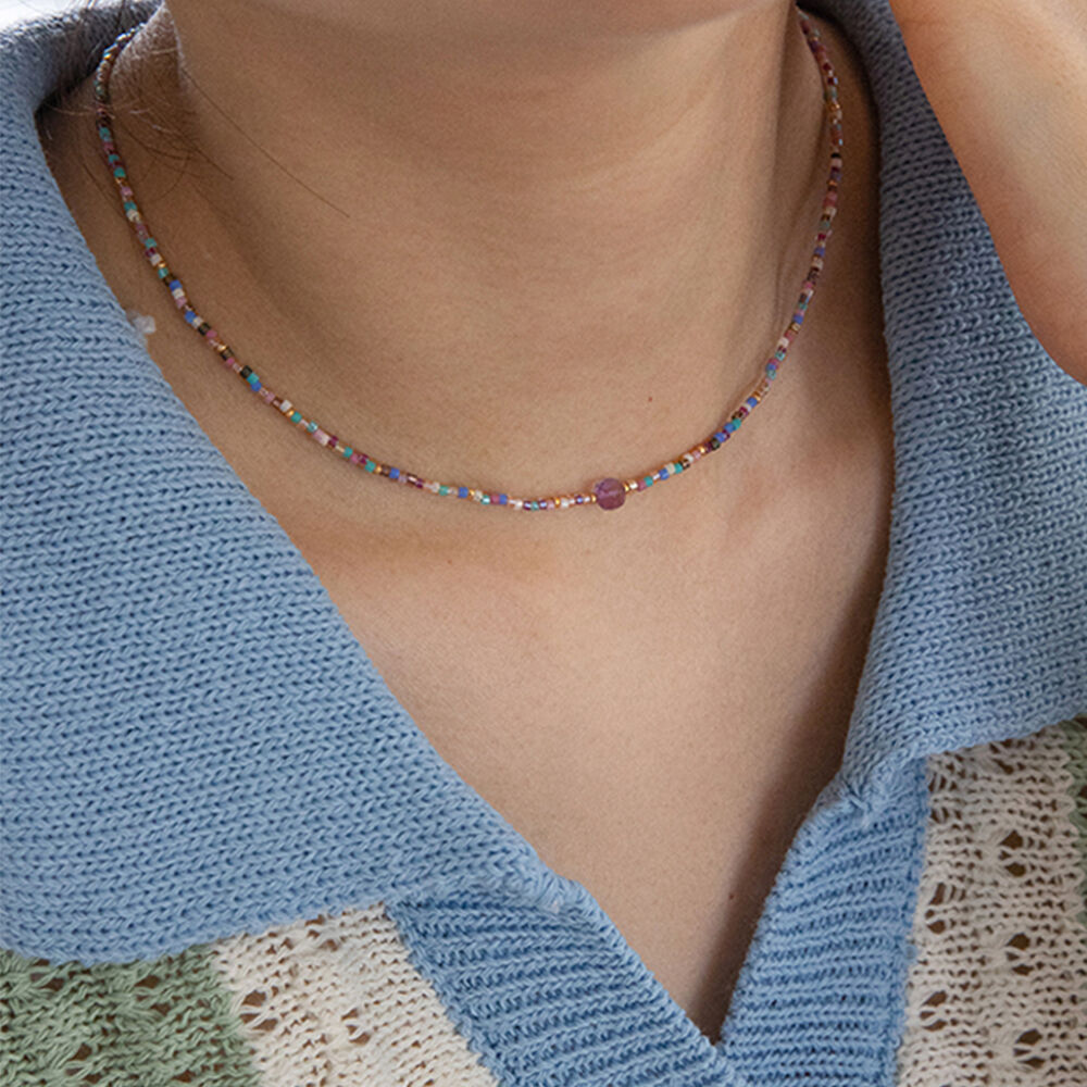 【Primaute】COLORLINE BEAD NECKLACE ネックレス 韓国/追跡付 Primaute】COLORLINE BEAD NECKLACE ネックレス 韓国/追跡付