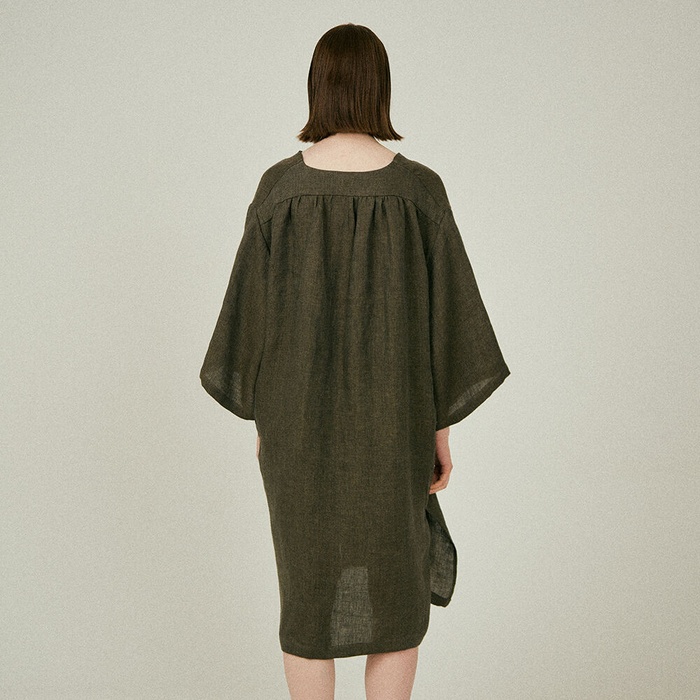 MONOPISPA Buffalo Poplin Robe Coat - Olive