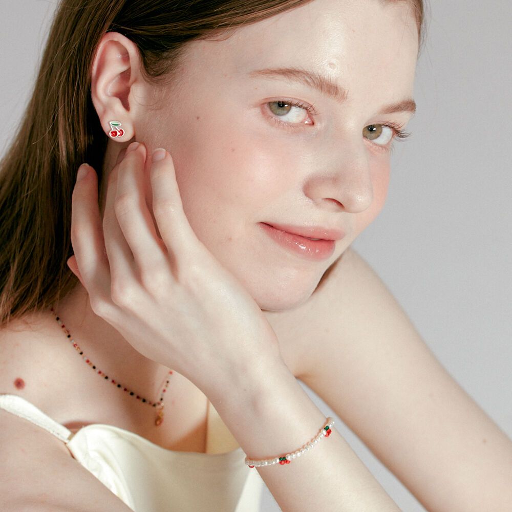 [925 SILVER] Paint Cherry STUD 감도 깊은 취향 셀렉트샵 29CM