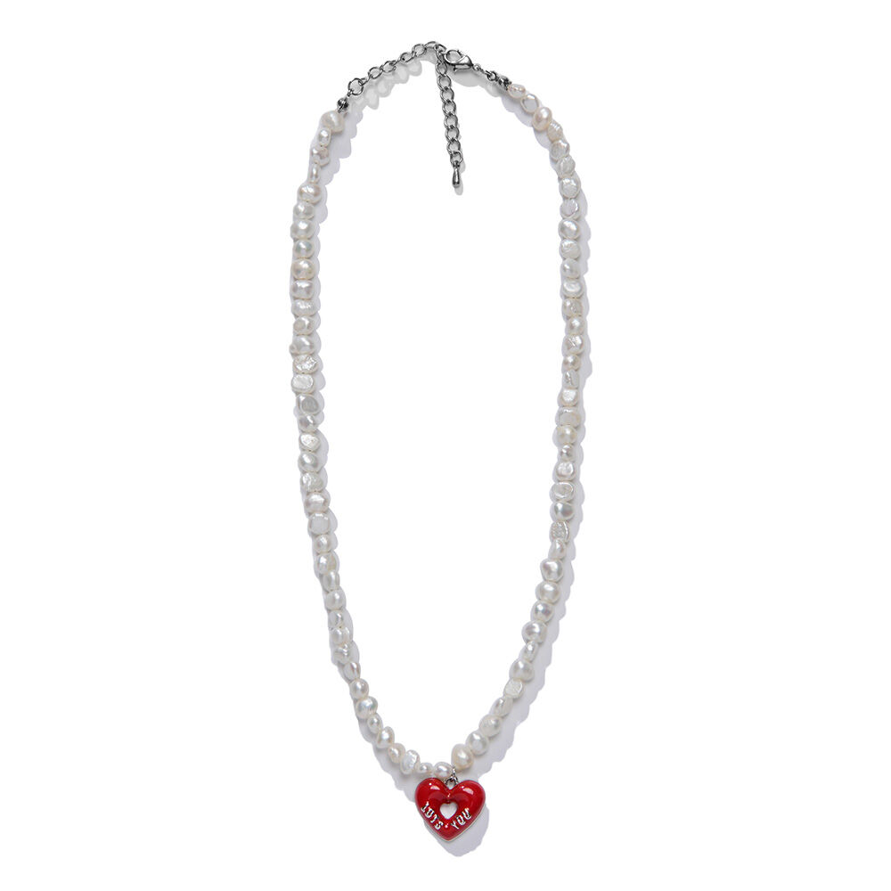 LOTSYOU★韓国★人気★lotsyou_ Heart candy pearl necklace Kpop Gift Amazon|kpop Heart Pendant Pearl Choker - Women's