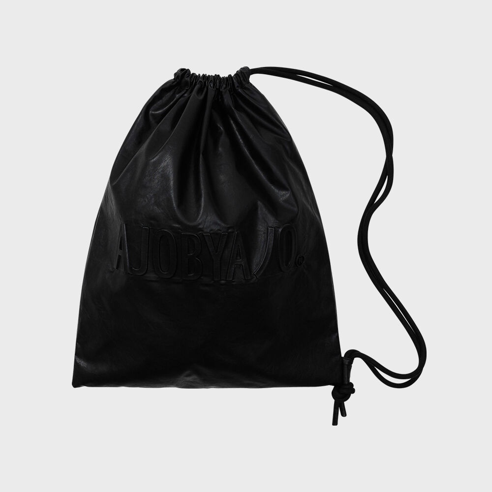 Vegan Leather Logo Embossed String Bag [BLACK] - 감도 깊은 취향