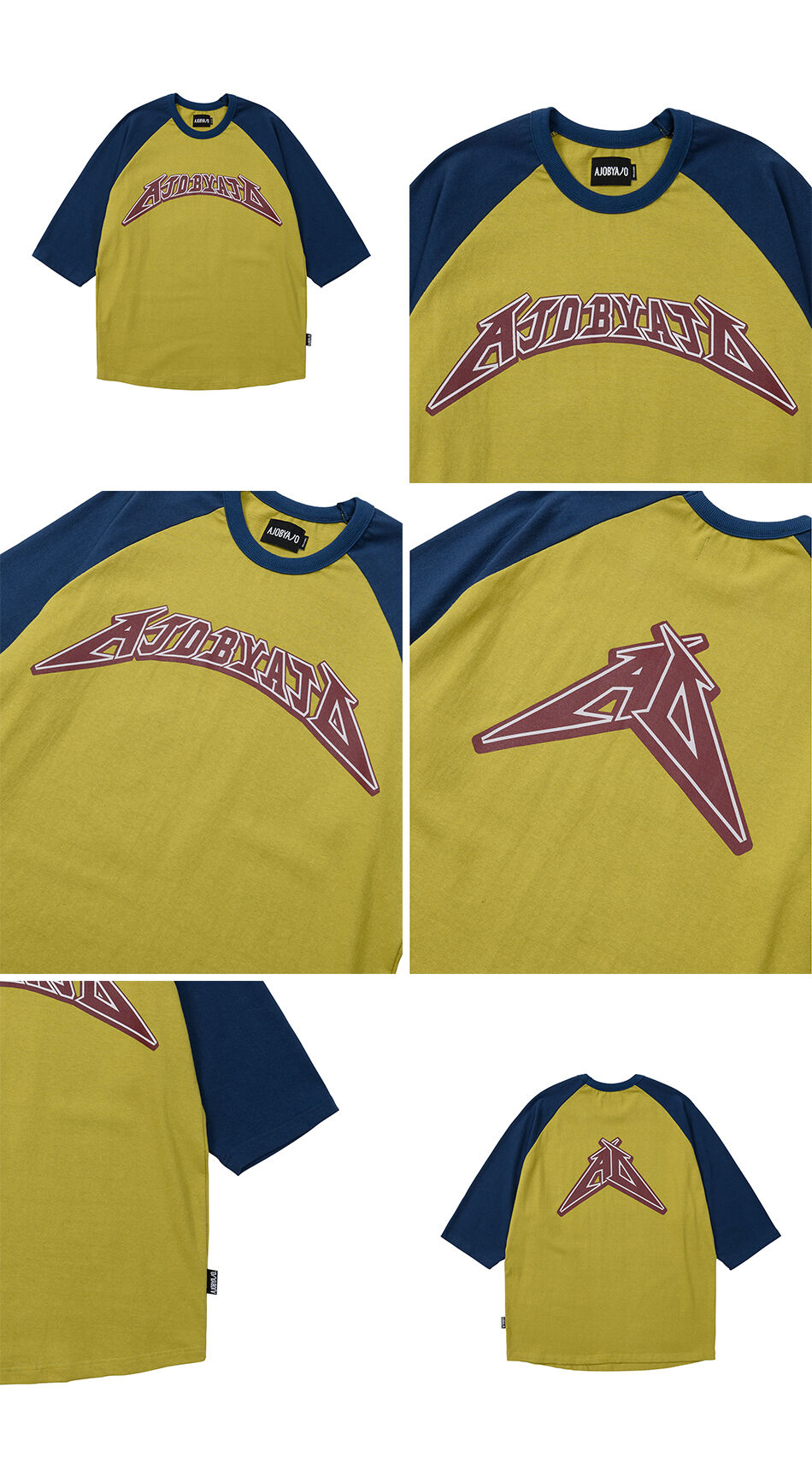 AJOLICA Oversized Raglan T-Shirt [MUSTARD] - 감도 깊은 취향