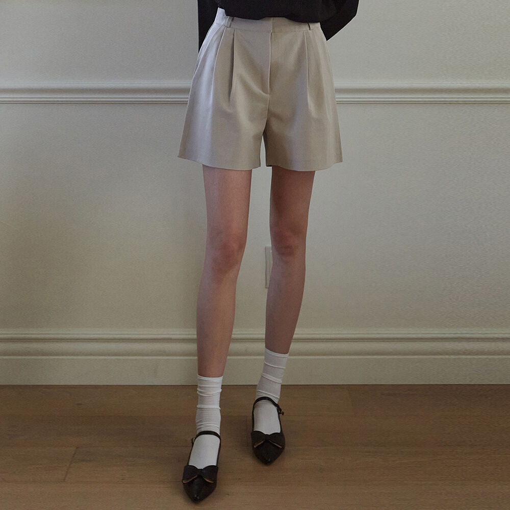 【YAN13】 CLASSIC PINTUCK SHORTS 4color ■関税込■韓国 32 Japan Patchwork Short - Black | Drawstring Chino Shorts