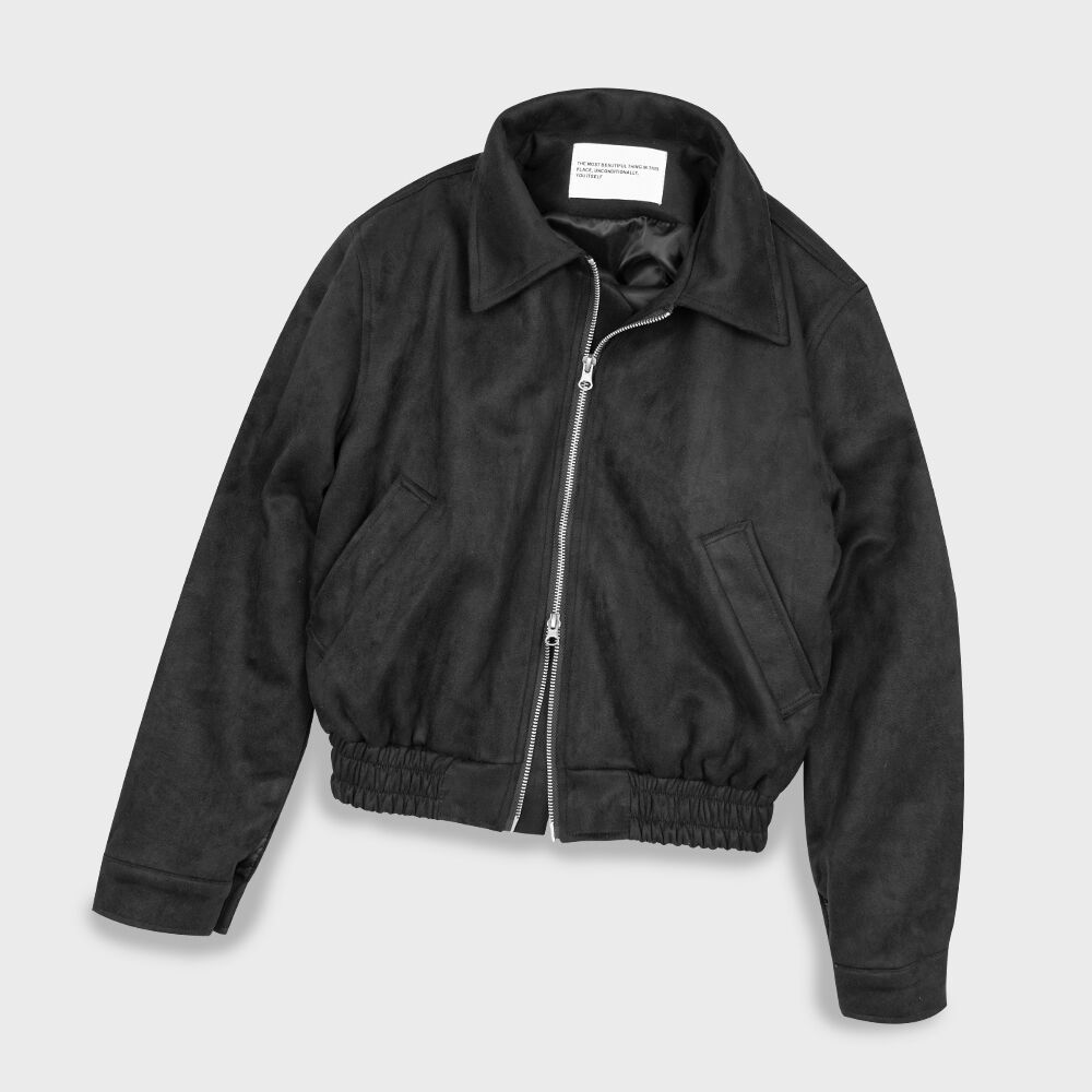 ★OY★VELOUR S.L BOMBER JACKET-BLACK★正規品/韓国直送料込 ☆OY☆VELOUR S.L BOMBER JACKET-BLACK☆正規品/韓国直送料込