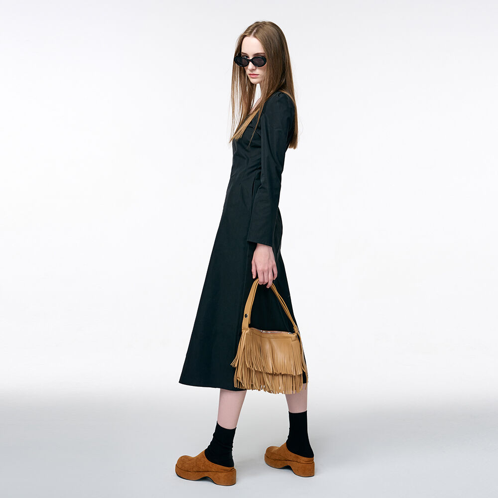 ワンピース ETMON Bolero Layered Dress, Black Boho Ballerina Tiered Tulle Dress - Black | Three Bird Nest