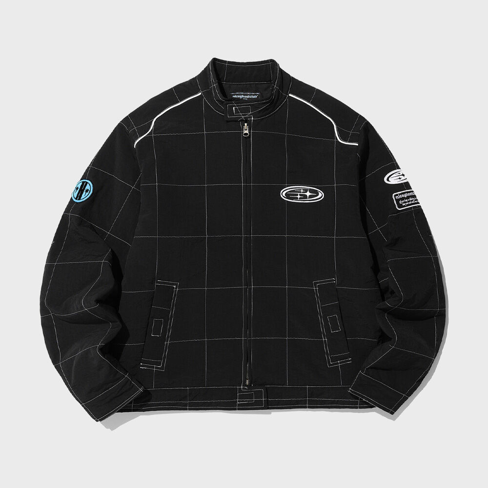 ジャケット [NICEGHOSTCLUB]SHINING LOGO RACING JACKET_BLACK(NG2CFUB933 SHINING LOGO RACING JACKET_BLACK(NG2CFUB933A) - 감도 깊은