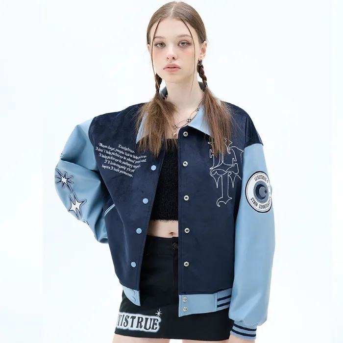 우주소녀 다영 착용] MZ LVT VARSITY JACKET(BLUE) - 감도 깊은 취향 