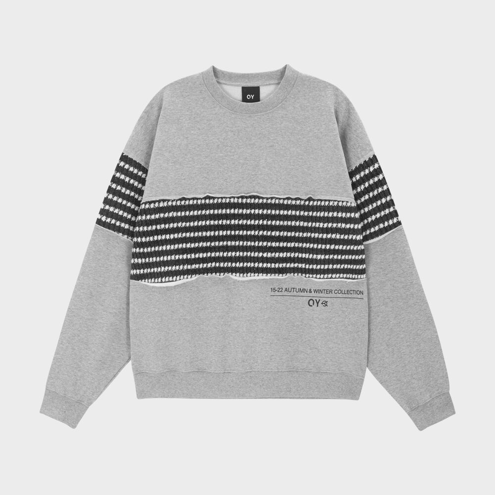 ★OY★OVERLAY LOGO EMBOSS STITCH MTM-GREY★正規品/直送料込 OY (오와이) Ι OPENYARD