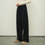 SIPT7052 muse two tuck wide slacks_Black