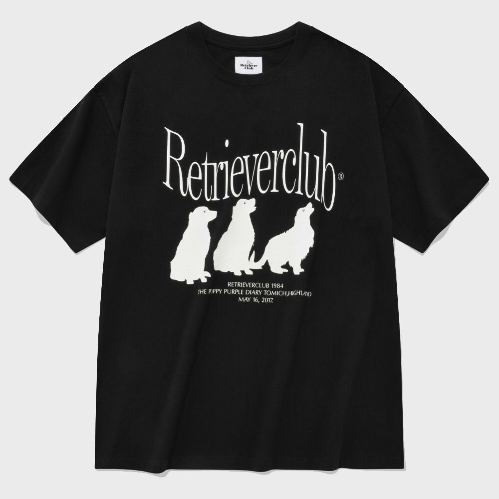 RETRIEVER CLUB☆SILHOUETTE RETRIEVER SHORT SLEEVE SILHOUETTE RETRIEVER SHORT SLEEVE [BLACK] - 감도 깊은 취향