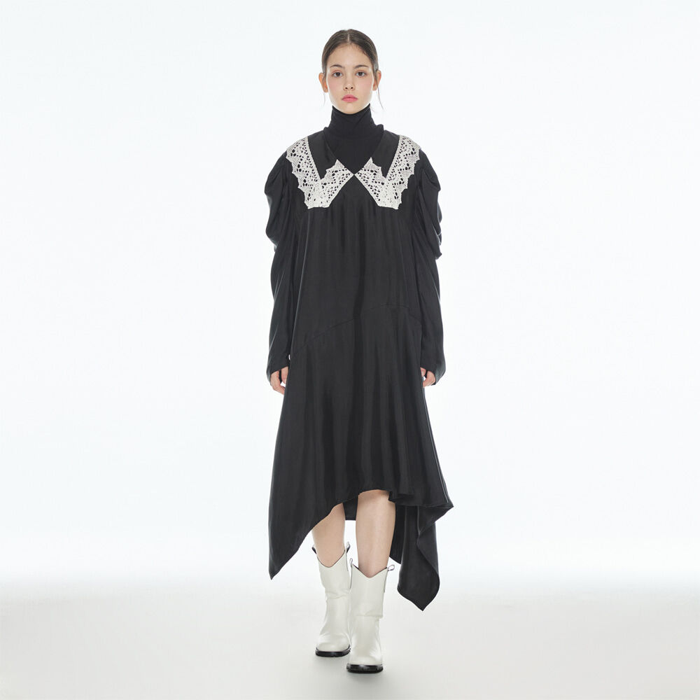 22FW] PUFF UNBALANCED DRESS - Black - 감도 깊은 취향 셀렉트샵 29CM