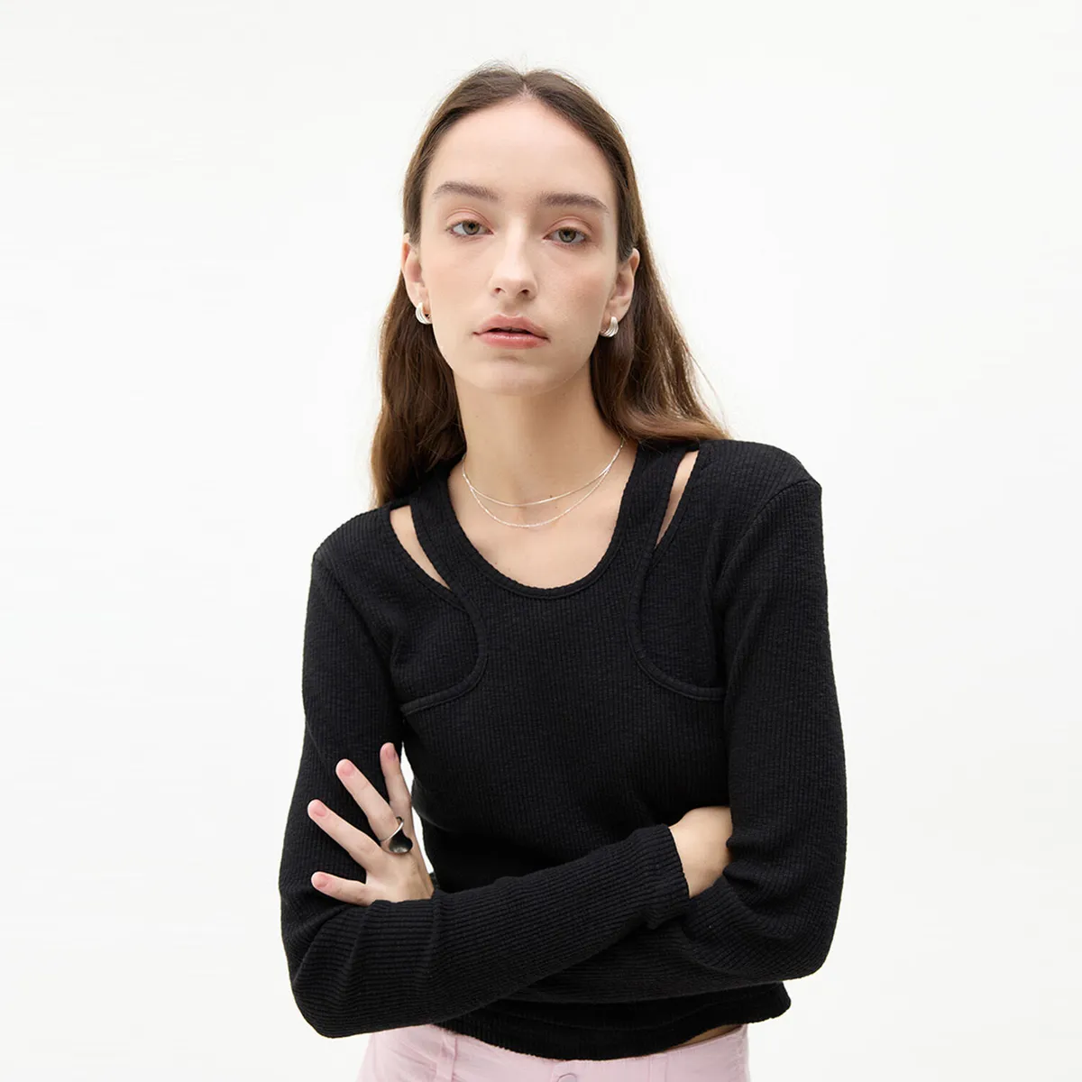 LK DOUBLE ROUND T SHIRT BLACK 29CM Lk double round t shirt black 29cm