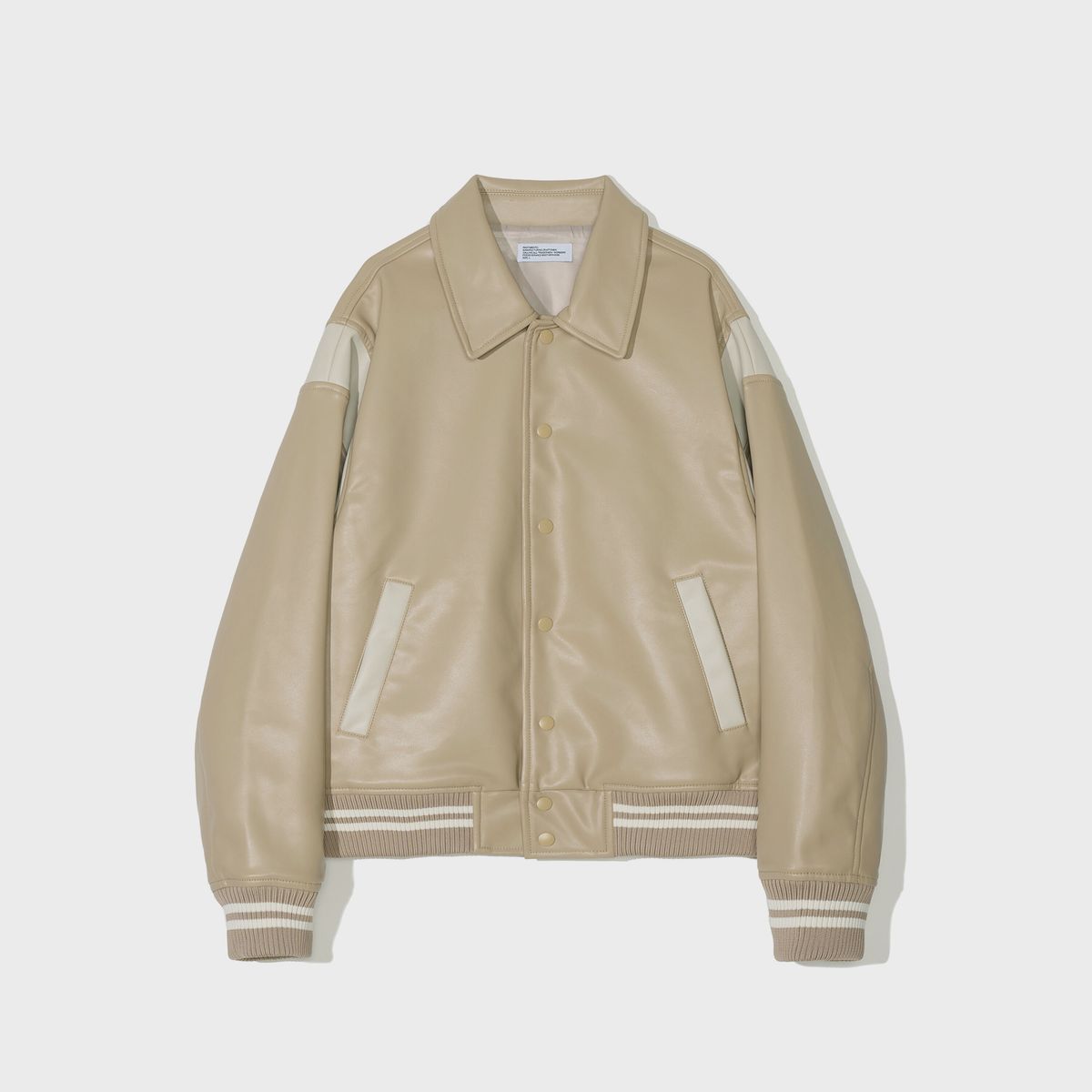 [Vegan Leather] Varsity Jacket Beige 감도 깊은 취향 셀렉트샵 29CM