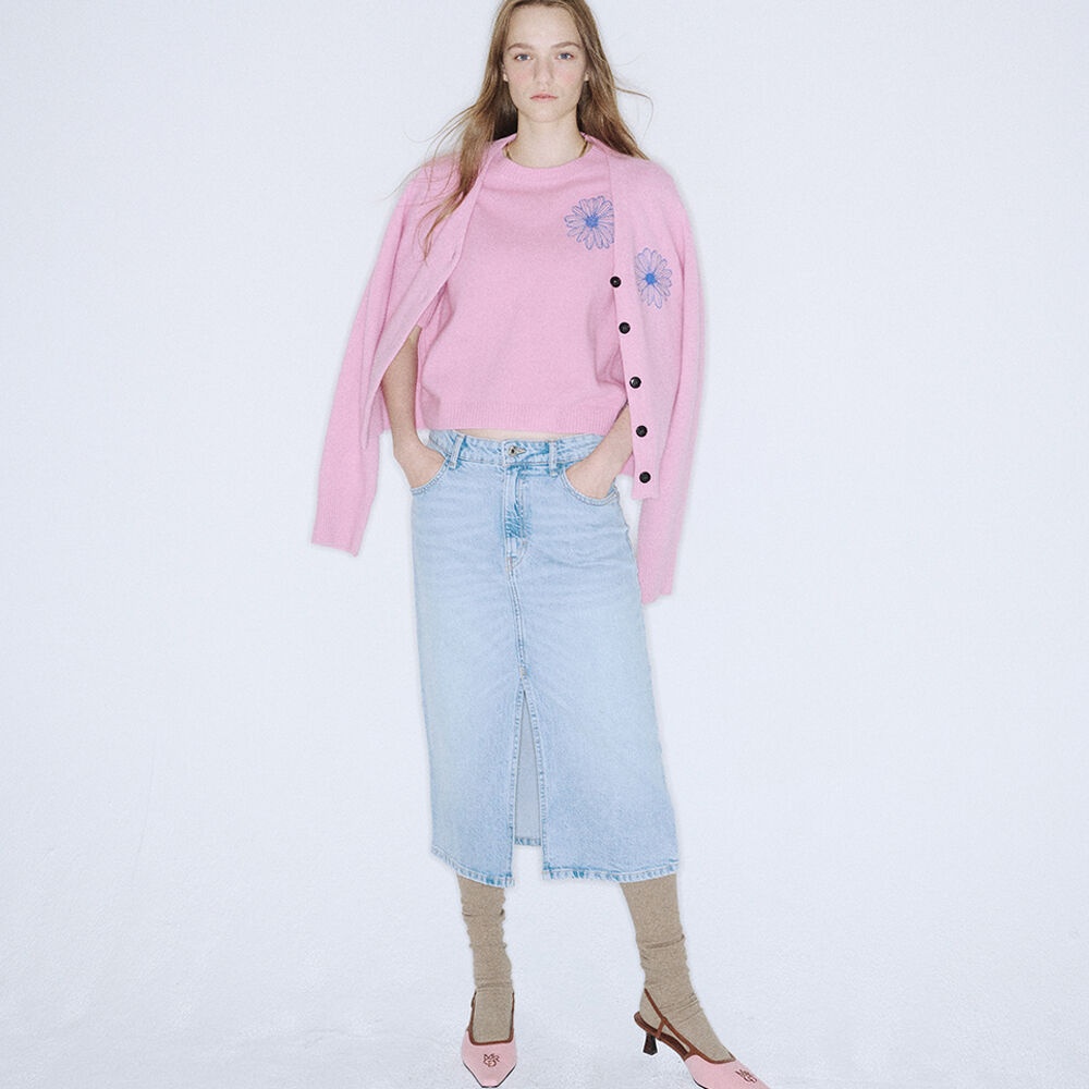 RACCOON BLENDED CARDIGAN V NECK_PINK BLUE - 감도 깊은 취향 셀렉트